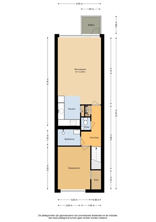 Floorplan - Tweelingenstraat 75, 3067 KZ Rotterdam